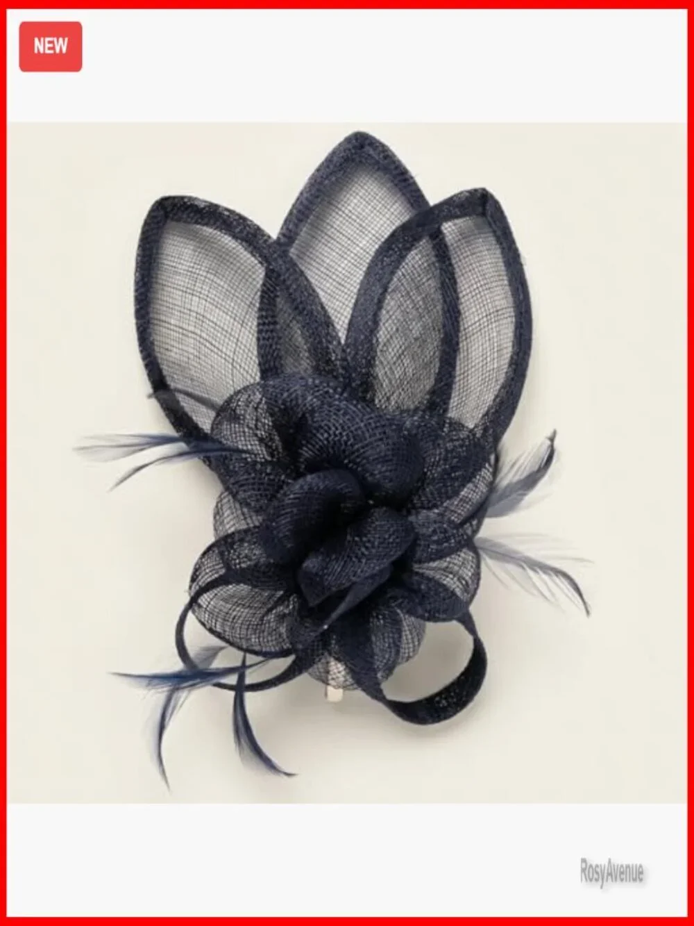 Vintage Sinamay Fascinator with Feathers, Headband Clip, Formal Occasion